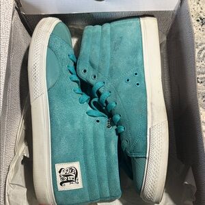 Alife Shell Toe Suede Teal High-Top Sneakers
